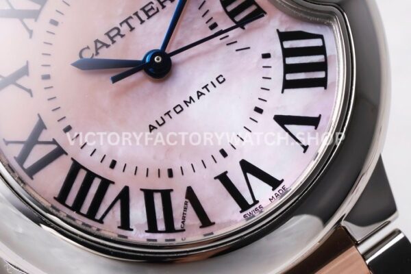 AF Factory Cartier Ballon Bleu W6920098 33mm Half Rose Gold Roman Numerals Mother Of Pearl Dial