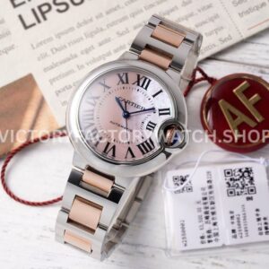 AF Factory Cartier Ballon Bleu W6920098 33mm rose gold-tone mother-of-pearl dial