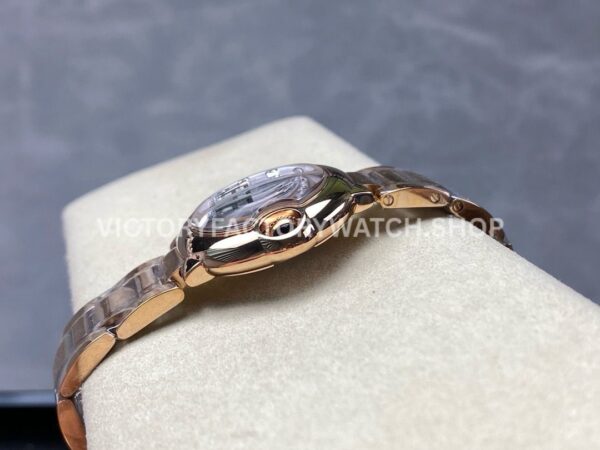 AF Factory Cartier Ballon Bleu WE902025 28mm Full Rose Gold Roman Numerals Diamond Silver Dial
