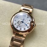 AF Factory Cartier Ballon Bleu WE902025 28mm Full Rose Gold Roman Numerals Diamond Silver Dial