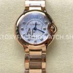 AF Factory Cartier Ballon Bleu WE902025 28mm rose gold-tone diamond silver dial