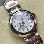AF Factory Cartier Ballon Bleu WE902030 28mm Rose Gold Roman Numerals Diamond Silver Dial