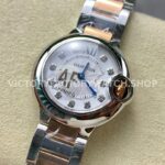 AF Factory Cartier Ballon Bleu WE902030 28mm Rose Gold Roman Numerals Diamond Silver Dial