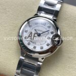 AF Factory Cartier Ballon Bleu WE902073 28mm Full Steel Roman Numerals Diamond Silver Dial