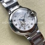 AF Factory Cartier Ballon Bleu WE902073 28mm Full Steel Roman Numerals Diamond Silver Dial