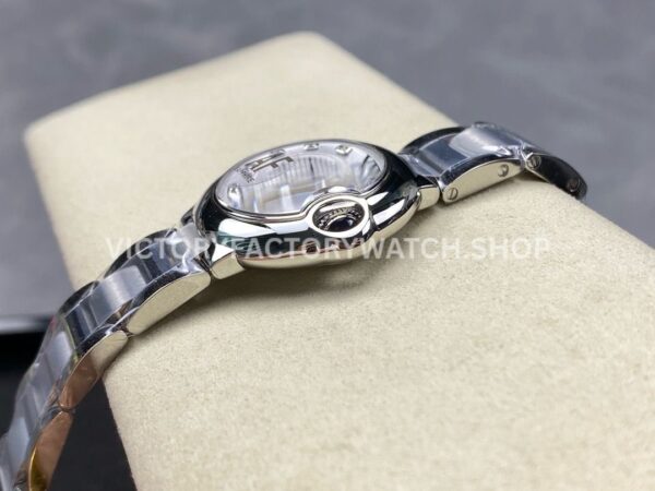 AF Factory Cartier Ballon Bleu WE902073 28mm Full Steel Roman Numerals Diamond Silver Dial
