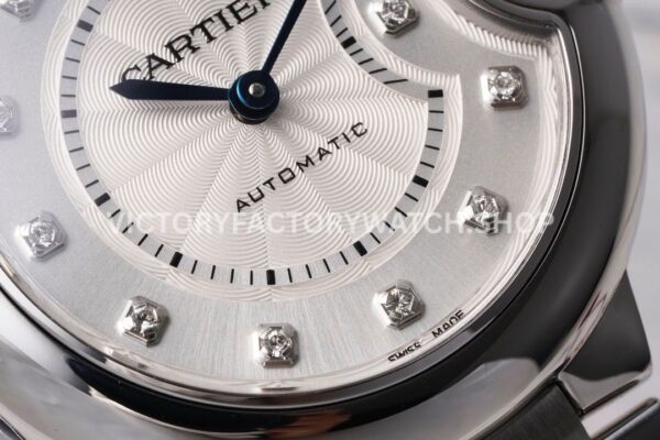 AF Factory Cartier Ballon Bleu WE902074 33mm Full Steel Diamond Roman Numerals Silver Dial (3) AF Factory Cartier Ballon Bleu WE902074 33mm Full Steel Diamond Roman Numerals Silver Dial