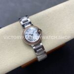 AF Factory Cartier Ballon Bleu WE902079 28mm Full Steel Rose Gold Diamond Bezel Roman Numerals S ( AF Factory Cartier Ballon Bleu WE902079 28mm Full Steel Rose Gold Diamond Bezel Roman Numerals Silver Dial