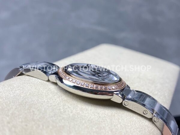 AF Factory Cartier Ballon Bleu WE902079 28mm Full Steel Rose Gold Diamond Bezel Roman Numerals S ( (9) AF Factory Cartier Ballon Bleu WE902079 28mm Full Steel Rose Gold Diamond Bezel Roman Numerals Silver Dial