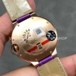 AF Factory Cartier Ballon Bleu WGBB0009 36mm Rose Gold Purple Leather Strap Roman Numerals White Dial (1) AF Factory Cartier Ballon Bleu WGBB0009 36mm Rose Gold Purple Leather Strap Roman Numerals White Dial