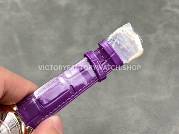 AF Factory Cartier Ballon Bleu WGBB0009 36mm Rose Gold Purple Leather Strap Roman Numerals White Dial (3) AF Factory Cartier Ballon Bleu WGBB0009 36mm Rose Gold Purple Leather Strap Roman Numerals White Dial