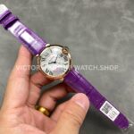 AF Factory Cartier Ballon Bleu WGBB0009 36mm Rose Gold Purple Leather Strap Roman Numerals White Dial (4) AF Factory Cartier Ballon Bleu WGBB0009 36mm Rose Gold Purple Leather Strap Roman Numerals White Dial