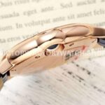 AF Factory Cartier Ballon Bleu WGBB0052 33mm Rose Gold Black Leather Strap Diamond Roman Numerals Silver Dial