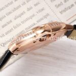 AF Factory Cartier Ballon Bleu WJBB0033 33mm Rose Gold Diamond Bezel Leather Strap Roman Numerals Silver Dial
