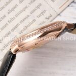 AF Factory Cartier Ballon Bleu WJBB0033 33mm Rose Gold Diamond Bezel Leather Strap Roman Numerals Silver Dial