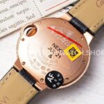 AF Factory Cartier Ballon Bleu WJBB0033 33mm Rose Gold Diamond Bezel Leather Strap Roman Numerals Silver Dial