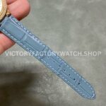 AF Factory Cartier Ballon Bleu WJBB0076 33mm Diamond Bezel Rose Gold Blu AF Factory Cartier Ballon Bleu WJBB0076 33mm Rose Gold Diamond Bezel Blue Leather Strap Roman Numerals Champagne Dial