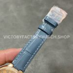 AF Factory Cartier Ballon Bleu WJBB0076 33mm Diamond Bezel Rose Gold Blu (5) AF Factory Cartier Ballon Bleu WJBB0076 33mm Rose Gold Diamond Bezel Blue Leather Strap Roman Numerals Champagne Dial