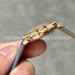 AF Factory Cartier Ballon Bleu WJBB0076 33mm Diamond Bezel Rose Gold Blu (9) AF Factory Cartier Ballon Bleu WJBB0076 33mm Rose Gold Diamond Bezel Blue Leather Strap Roman Numerals Champagne Dial