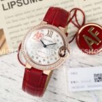 AF Factory Cartier Ballon Bleu WJBB0080 33mm Diamond Bezel Rose Gold Lea AF Factory Cartier Ballon Bleu WJBB0080 33mm rose gold-tone diamond bezel leather strap