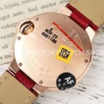 AF Factory Cartier Ballon Bleu WJBB0080 33mm Diamond Bezel Rose Gold Lea (5) AF Factory Cartier Ballon Bleu WJBB0080 33mm Rose Gold Diamond Bezel Leather Strap Diamond Roman Numerals Silver Dial