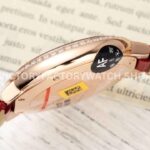 AF Factory Cartier Ballon Bleu WJBB0080 33mm Diamond Bezel Rose Gold Leath (1) AF Factory Cartier Ballon Bleu WJBB0080 33mm Rose Gold Diamond Bezel Leather Strap Diamond Roman Numerals Silver Dial