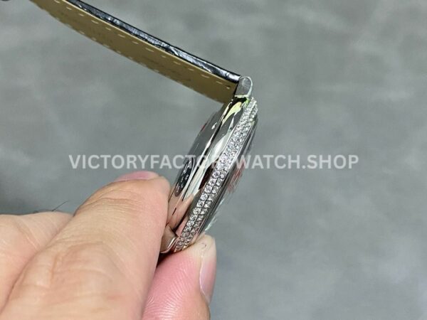 AF Factory Cartier Ballon Bleu WSBB0028 36mm Diamond Steel Leather Strap White Dial (4) AF Factory Cartier Ballon Bleu WSBB0028 36mm Black Leather Strap Diamond Bezel Roman Numerals White Dial