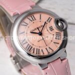 AF Factory Cartier Ballon Bleu WSBB0031 33mm Steel Leather Strap Roman Numerals Pink Dial (2) AF Factory Cartier Ballon Bleu WSBB0031 33mm Steel Leather Strap Roman Numerals Pink Dial