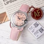 AF Factory Cartier Ballon Bleu WSBB0031 33mm Steel Leather Strap Roman Numerals Pink Dial (3) AF Factory Cartier Ballon Bleu WSBB0031 33mm steel leather strap pink dial