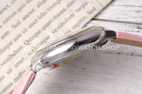 AF Factory Cartier Ballon Bleu WSBB0031 33mm Steel Leather Strap Roman Numerals Pink Dial (4) AF Factory Cartier Ballon Bleu WSBB0031 33mm Steel Leather Strap Roman Numerals Pink Dial