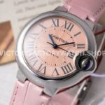 AF Factory Cartier Ballon Bleu WSBB0031 33mm Steel Leather Strap Roman Numerals Pink Dial (6) AF Factory Cartier Ballon Bleu WSBB0031 33mm Steel Leather Strap Roman Numerals Pink Dial