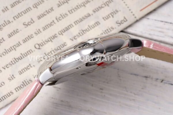 AF Factory Cartier Ballon Bleu WSBB0031 33mm Steel Leather Strap Roman Numerals Pink Dial (8) AF Factory Cartier Ballon Bleu WSBB0031 33mm Steel Leather Strap Roman Numerals Pink Dial