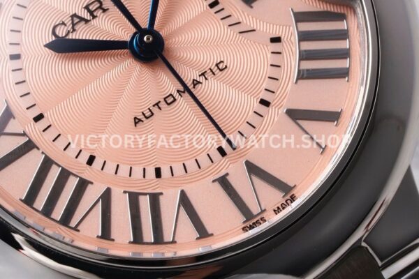 AF Factory Cartier Ballon Bleu WSBB0046 33mm Full Steel Roman Numerals Pink Dial (1) AF Factory Cartier Ballon Bleu WSBB0046 33mm Full Steel Roman Numerals Pink Dial