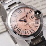 AF Factory Cartier Ballon Bleu WSBB0046 33mm Full Steel Roman Numerals Pink Dial (2) AF Factory Cartier Ballon Bleu WSBB0046 33mm Full Steel Roman Numerals Pink Dial