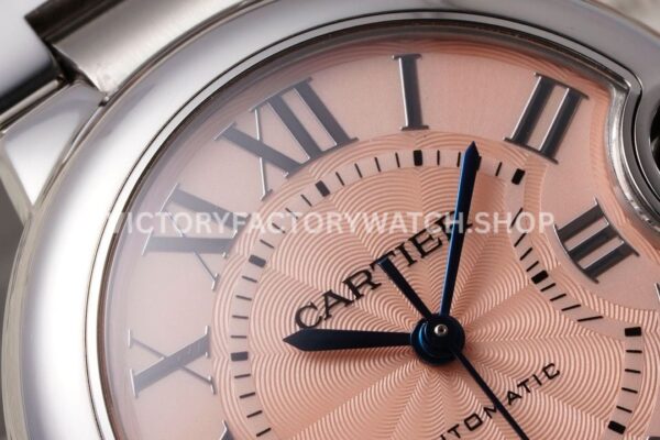 AF Factory Cartier Ballon Bleu WSBB0046 33mm Full Steel Roman Numerals Pink Dial (6) AF Factory Cartier Ballon Bleu WSBB0046 33mm Full Steel Roman Numerals Pink Dial
