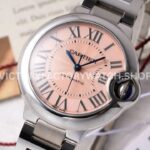 AF Factory Cartier Ballon Bleu WSBB0046 33mm Full Steel Roman Numerals Pink Dial (7) AF Factory Cartier Ballon Bleu WSBB0046 33mm Full Steel Roman Numerals Pink Dial