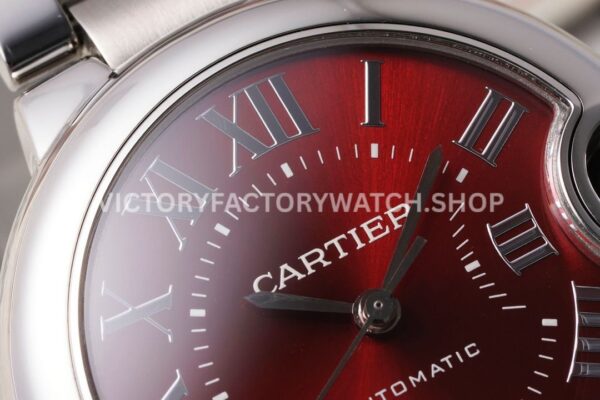 AF Factory Cartier Ballon Bleu WSBB0052 33mm Full Steel Roman Numerals Red Dial