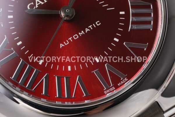AF Factory Cartier Ballon Bleu WSBB0052 33mm Full Steel Roman Numerals Red Dial