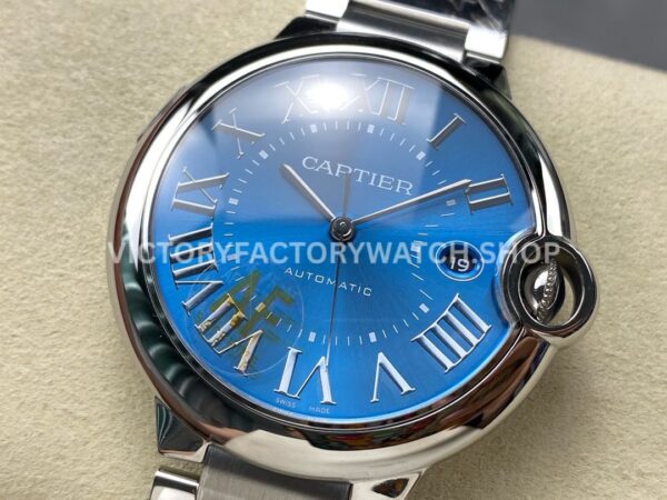 AF Factory Cartier Ballon Bleu WSBB0061 42mm Full Steel Roman Numerals Light Blue Dial (3) AF Factory Cartier Ballon Bleu WSBB0061 42mm Full Steel Roman Numerals Light Blue Dial