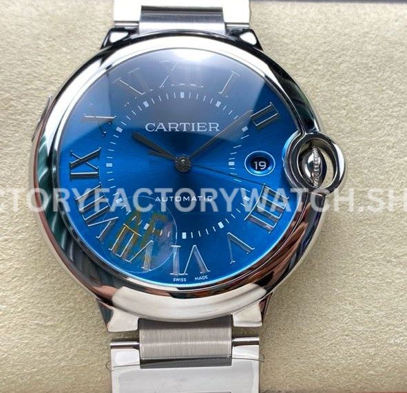 AF Factory Cartier Ballon Bleu WSBB0061 42mm Full Steel Roman Numerals Light Blue Dial (6) AF Factory Cartier Ballon Bleu WSBB0061 42mm full steel light blue dial watch
