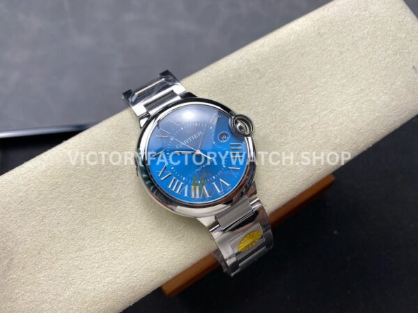 AF Factory Cartier Ballon Bleu WSBB0061 42mm Full Steel Roman Numerals Light Blue Dial (7) AF Factory Cartier Ballon Bleu WSBB0061 42mm Full Steel Roman Numerals Light Blue Dial