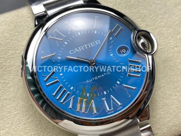 AF Factory Cartier Ballon Bleu WSBB0061 42mm Full Steel Roman Numerals Light Blue Dial (9) AF Factory Cartier Ballon Bleu WSBB0061 42mm Full Steel Roman Numerals Light Blue Dial