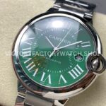 AF Factory Cartier Ballon Bleu WSBB0071 42mm Full Steel Roman Numerals Green Dial (9) AF Factory Cartier Ballon Bleu WSBB0071 42mm Full Steel Roman Numerals Green Dial