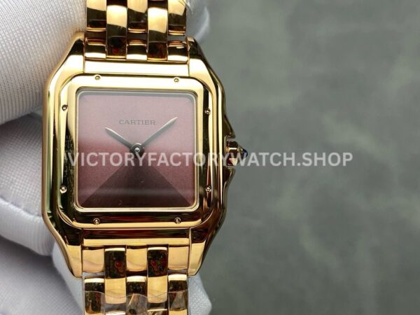 AF Factory Cartier Panthère 27mm Full Rose Gold Brown Dial (4) AF Factory Cartier Panthère 27mm rose gold-tone bracelet brown dial watch