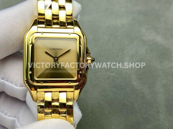AF Factory Cartier Panthère 27mm Full Yellow Gold Gold Dial (1) AF Factory Cartier Panthère 27mm yellow gold-tone bracelet gold dial watch