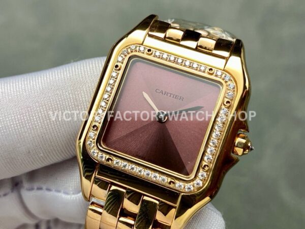 AF Factory Cartier Panthère CRWJPN0035 27mm Full Rose Gold Diamond Bezel Brown Dial (1) AF Factory Cartier Panthère CRWJPN0035 27mm Full Rose Gold Diamond Bezel Brown Dial