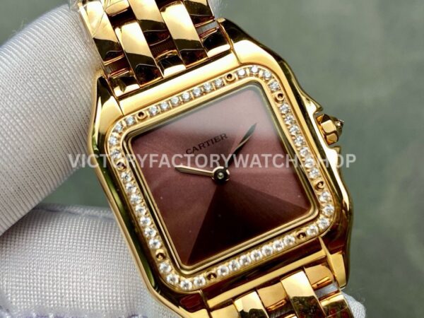 AF Factory Cartier Panthère CRWJPN0035 27mm Full Rose Gold Diamond Bezel Brown Dial (4) AF Factory Cartier Panthère CRWJPN0035 27mm Full Rose Gold Diamond Bezel Brown Dial
