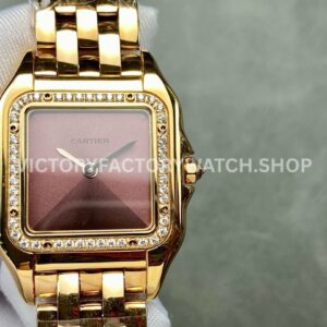 AF Factory Cartier Panthère CRWJPN0035 27mm rose gold-tone diamond bezel brown dial watch