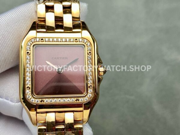 AF Factory Cartier Panthère CRWJPN0035 27mm Full Rose Gold Diamond Bezel Brown Dial (8) AF Factory Cartier Panthère CRWJPN0035 27mm rose gold-tone diamond bezel brown dial watch