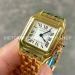 AF Factory Cartier Panthère W25014B9 27mm Full Yellow Gold Roman Numerals Silver Dial